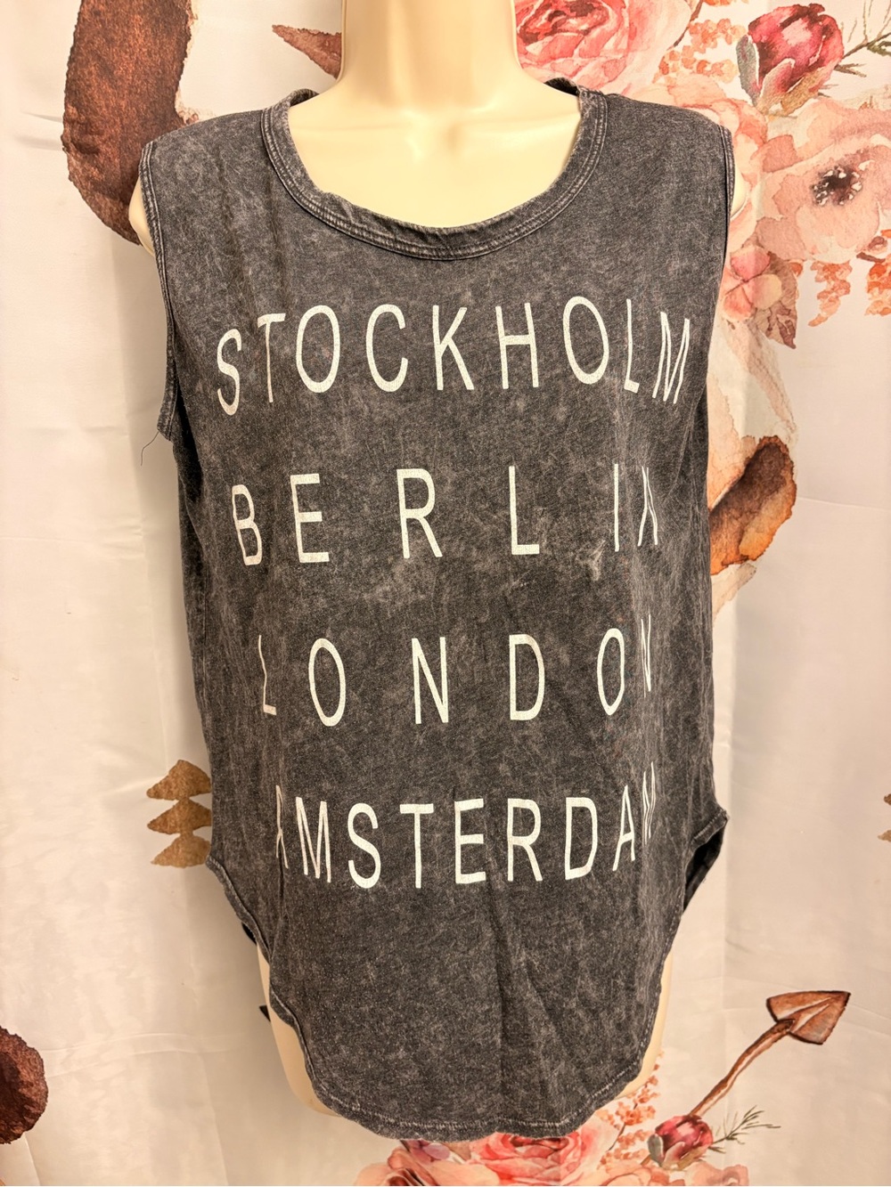American Age Charcoal Gray Graphic Tank
